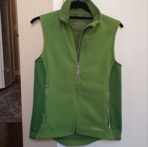 L.L. Bean XS Green Zip-Up Fleece Vest